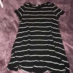 Black and white striped dress